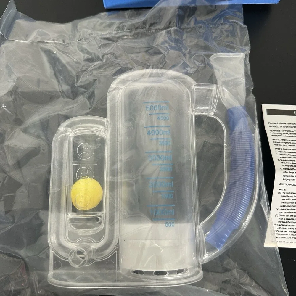 Deep Breathing Trainer for Adults Breathing Exercise Device for Lungs - 5000Ml